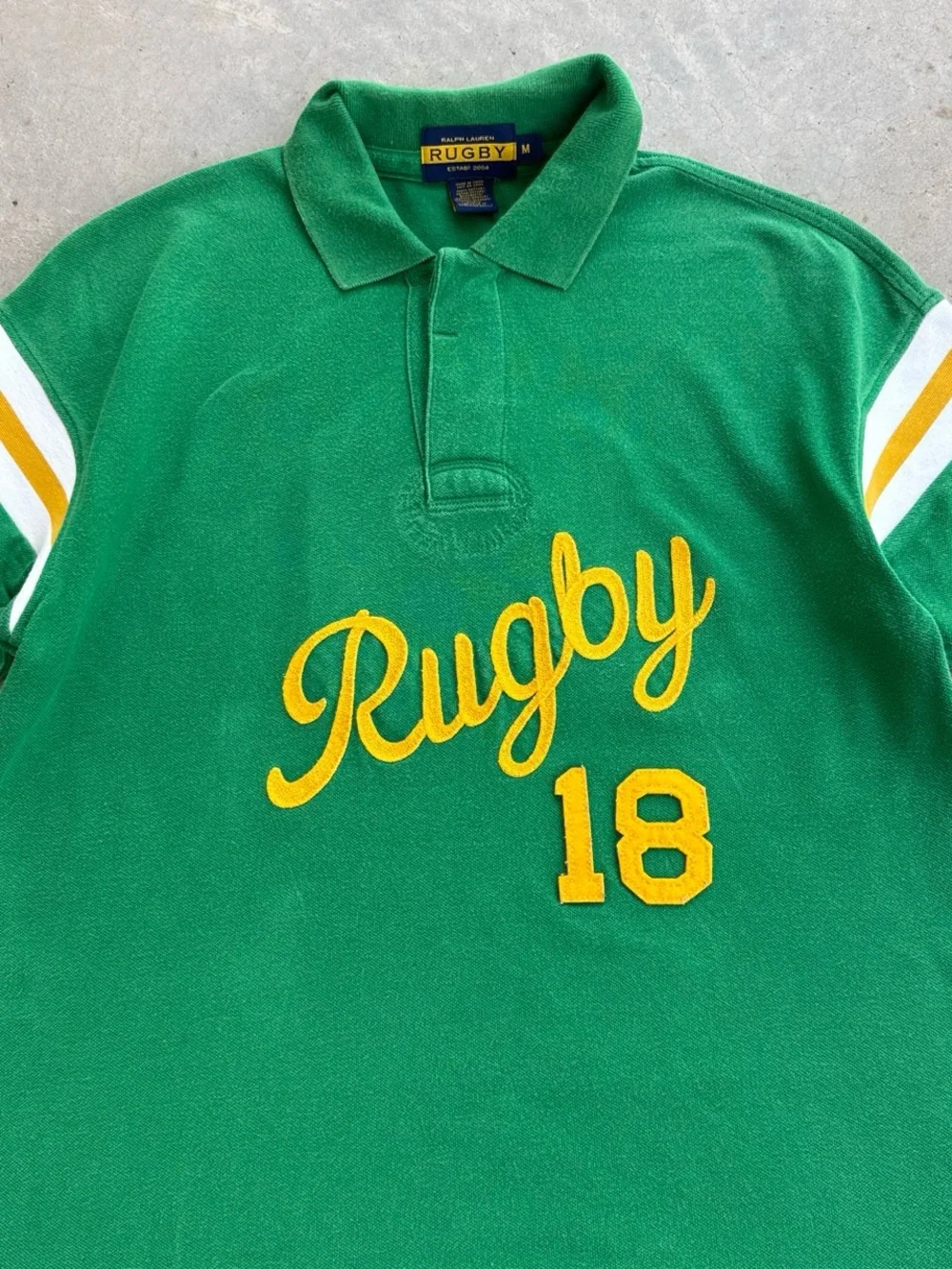 Polo Ralph Lauren Rugby Striped Varsity Patchwork Vintage Shirt
